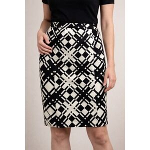 Talbots Women's Geometric Cotton Pencil Skirt Size 10 Work Career Cocktail